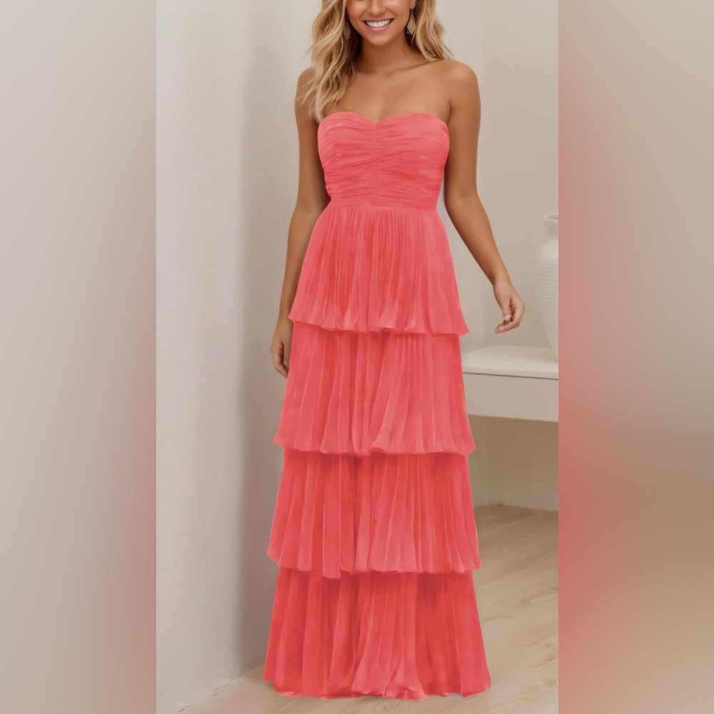 Strapless Coral Dress